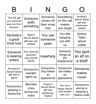 KalaParty Bingo Card