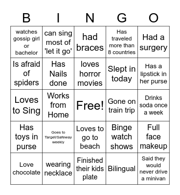 End of Year Gift Exchange Bingo Card