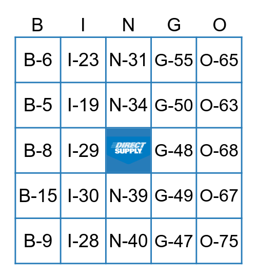 Direct Supply Bingo Card