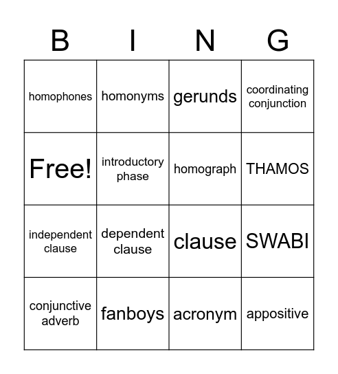 Bingo Card