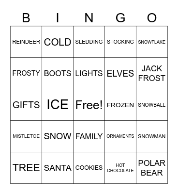 WINTER BINGO Card