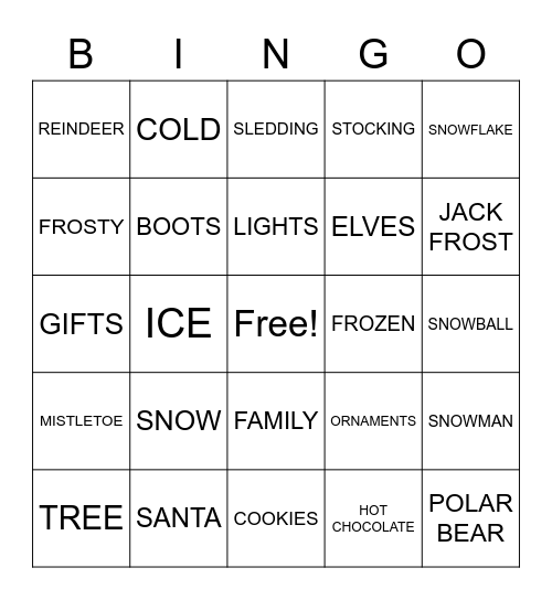 WINTER BINGO Card