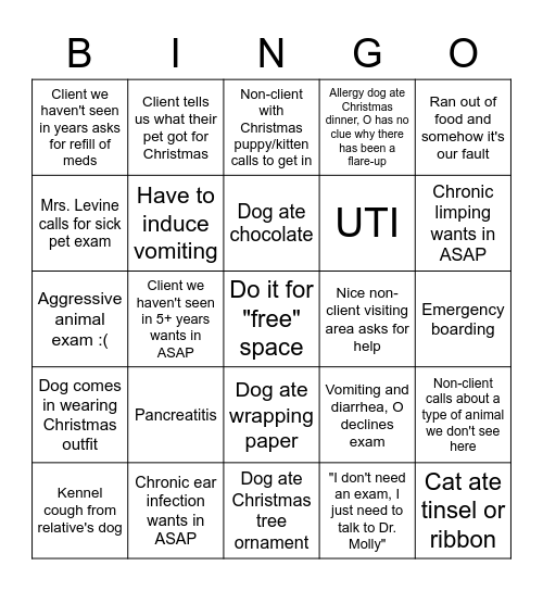 Post-Christmas Bingo! Bingo Card