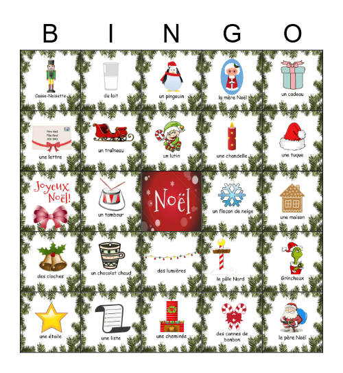 Joyeux Noël Bingo Card