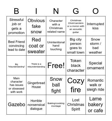 Hallmark Movie Bingo Card