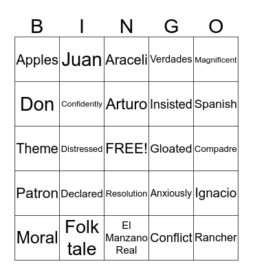 Lesson 19 Vocabulary Bingo Card