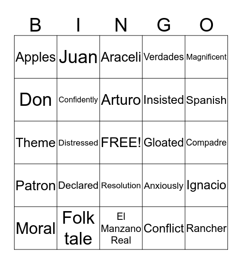 Lesson 19 Vocabulary Bingo Card