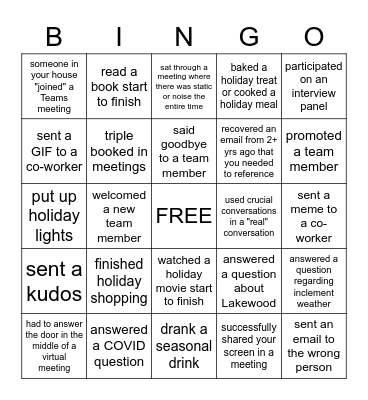 PCLS Leadership in 2022 BINGO Card