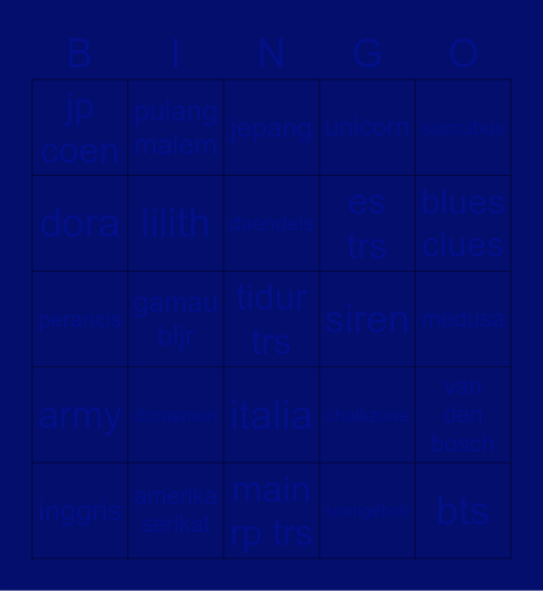 yR Bingo Card