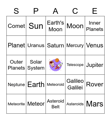 Celestial Bodies Bingo Card