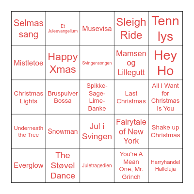 KJ'S JULEBINGO Card