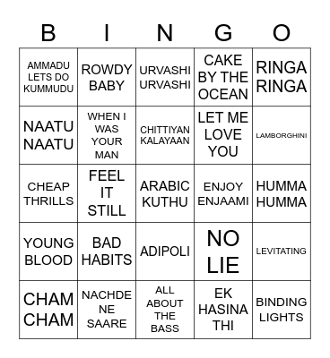 KIA 2022 BINGO Card