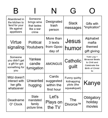 Crisis 2022 Bingo Card
