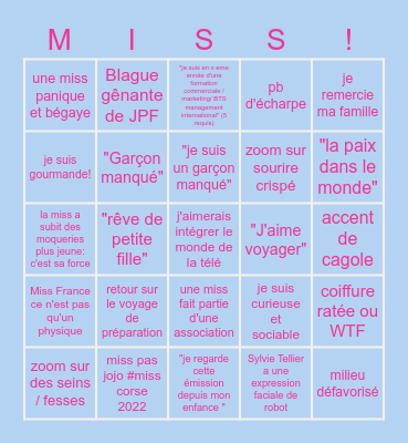 Miss France 2023! Bingo Card