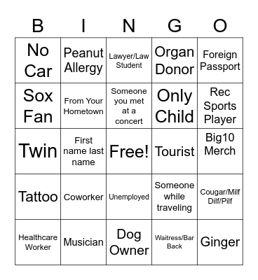 2023 Bingo Card Bingo Card