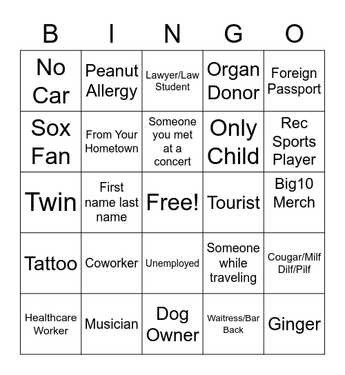 2023 Bingo Card Bingo Card