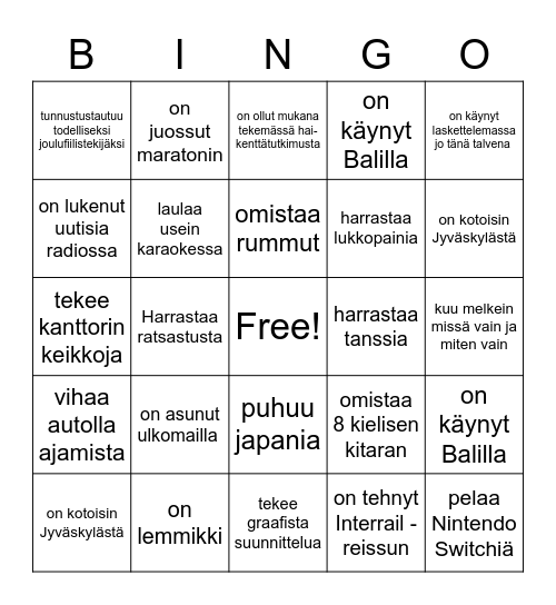 Ü VILMA 28-VEE Ü Bingo Card