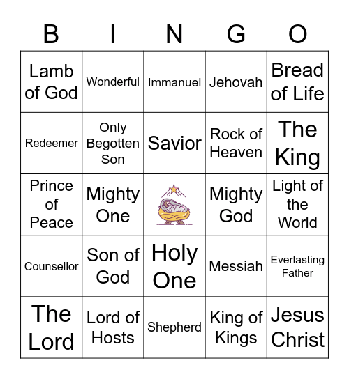 Names and Titles of Jesus Christ Bingo Card