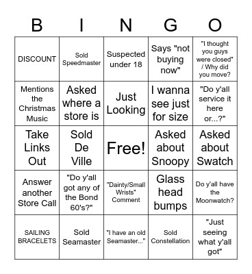 Holiday Bingo Card