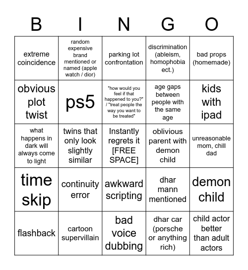 Dhar Mann Bingo v3 Bingo Card