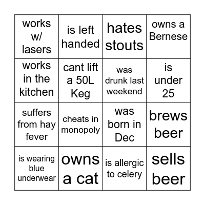 Find Someone Who ... Bingo Card
