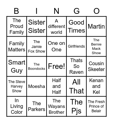Theme Songs Bingo Card