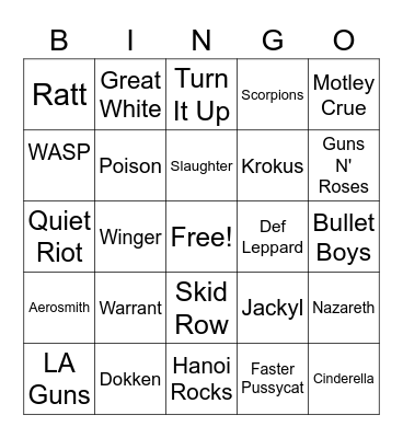 Dee Snyder's House of Bingo Card