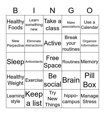 Brain Bingo Card