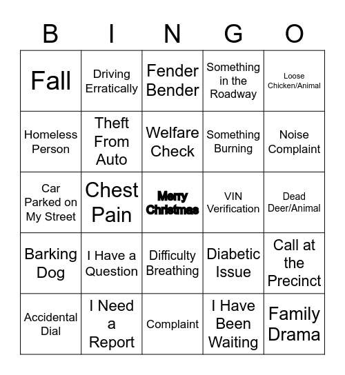 Christmas Dispatch BINGO Card