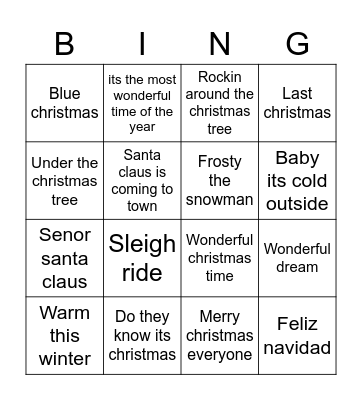 Christmas Bingo Card