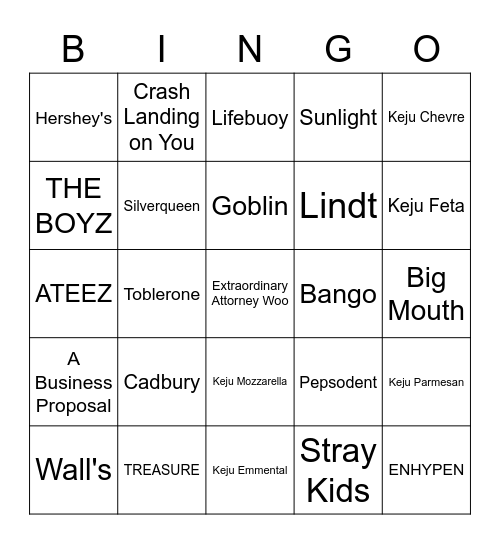 SEULGI! Bingo Card