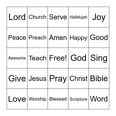 Amen Bingo Card