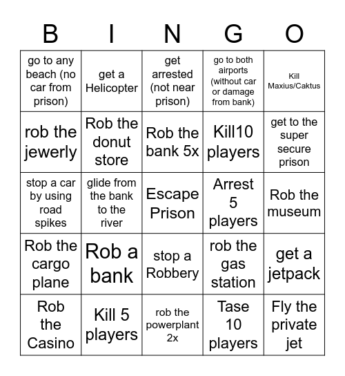 Jailbreak Bingo Card