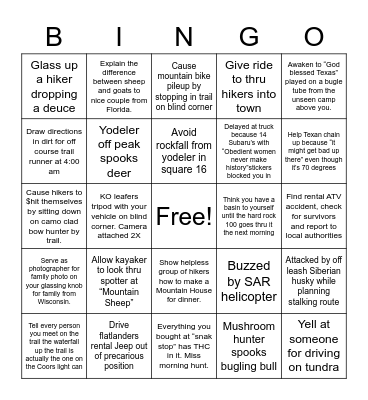 September hunting in Colorado Bingo Card