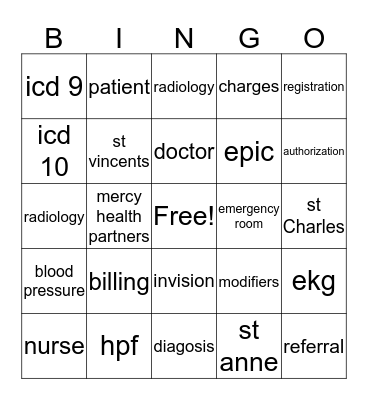 Billing Bingo Card