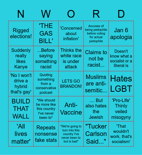 Almibic Family Bingo Card