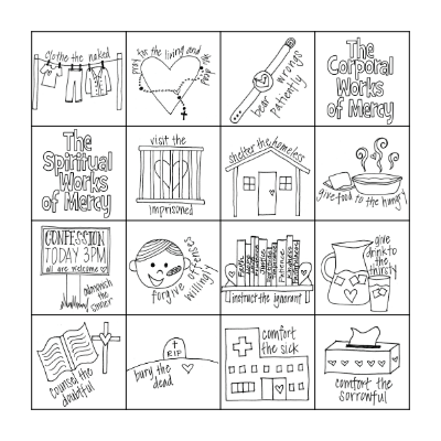 Works of Mercy Bingo Card