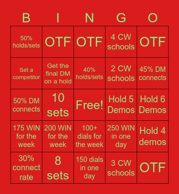 Holiday Bingo Card