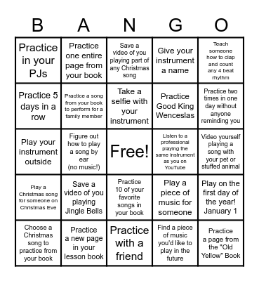 Hibberd 6th Grade Band Bango - complete for a donut party! Bingo Card