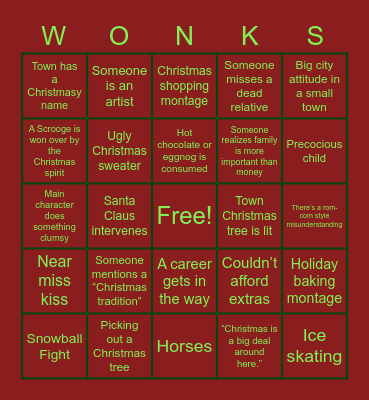 Hallmark Bingo Card