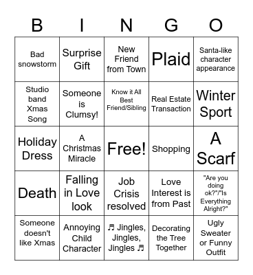 Christmas Movie Bingo Card