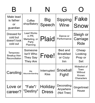 Christmas Movie Bingo Card