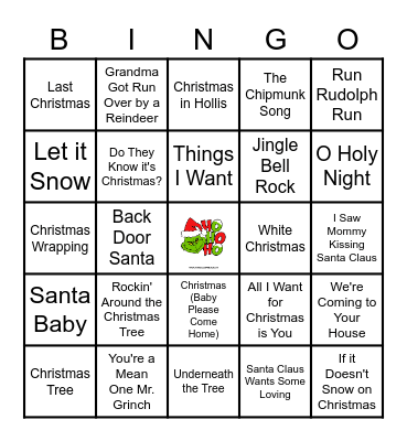 Ho! Ho! Ho! Bingo Card