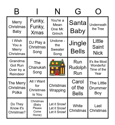 HOLIDAY IN LIGHTS MUSIC BINGO Card