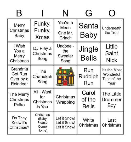 HOLIDAY IN LIGHTS MUSIC BINGO Card