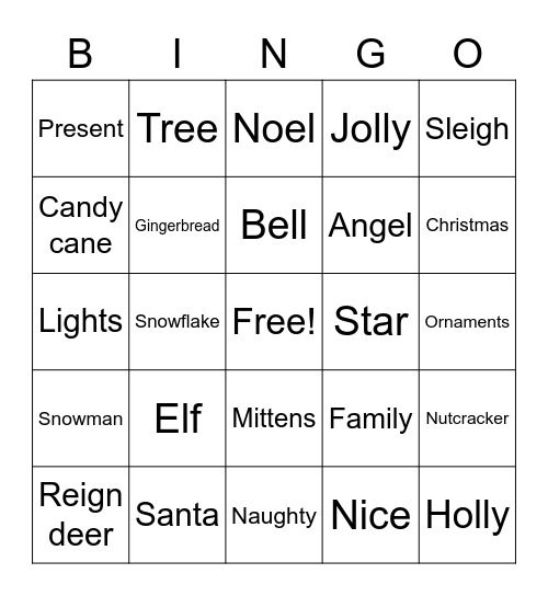 Ho! Ho! Ho! Bingo Card