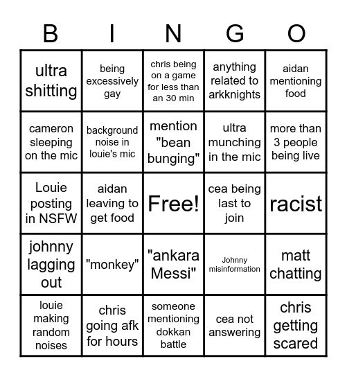 Discord Bingo Card