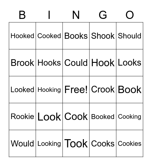 OO as in look Bingo Card