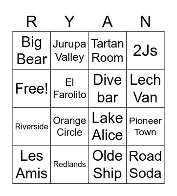 Where TF is ? Bingo Card