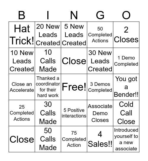 Team Bender Bingo Card